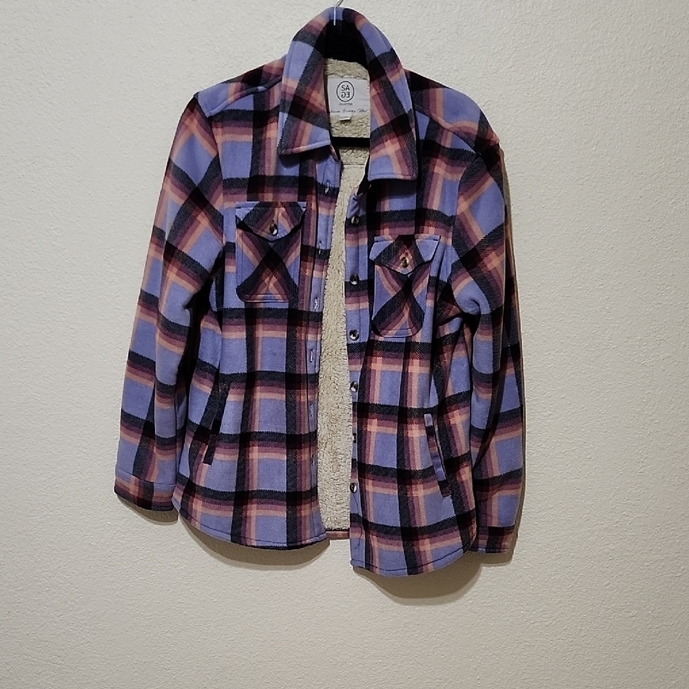 Sage Teddy Jacket Purple and Pink Cozy Style